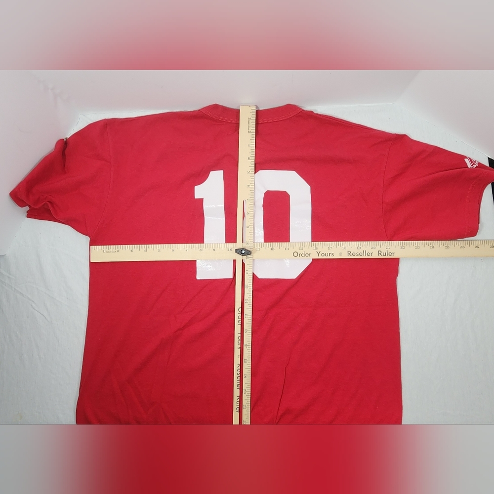 MAJESTIC MLB WASHINGTON NATIONALS  BUTTON TOP SHORT SLEEVE TSHIRT LARGE RED - Picture 6 of 6